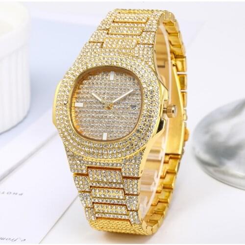 2021 Fashion Rose Gold Watches Men Women Luxury Steel Rhinestone Quartz Clocks Ladies Saat Diamonds Watch Relogios Drop Shipping