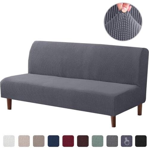 Armless Sofa Covers Polar Fleece Folding Seat Slipcover Elastic Sofa Bed Cover Couch Protector Furniture Case Home Decor