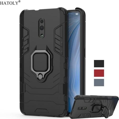 For Oppo Reno Case Cover TPU Bumper Magnetic Ring Holder Stand Hard Armor Back Cover For Oppo Reno Phone Case For Oppo Reno 6.4"
