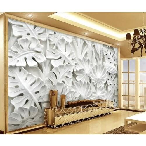 Beibehang Custom wallpaper 3D photo mural HD light leaves plaster embossed living room backdrop TV wall paper 3d papel de parede