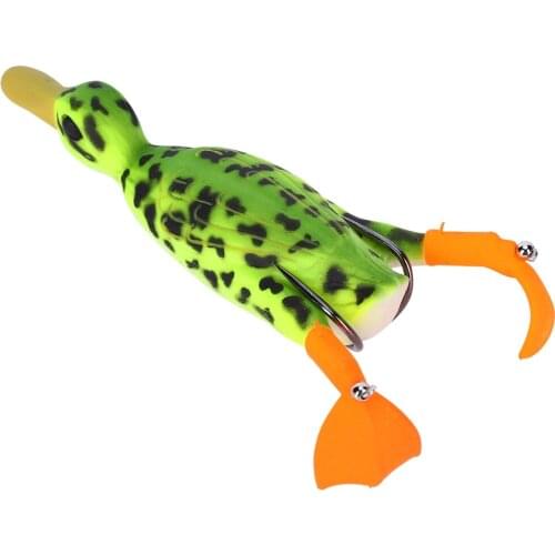 HARRISE New Duck Soft Fishing Lure Frog 12cm 33g Top Water 3D Simulation Floating Baits Bass Snakehead Lure