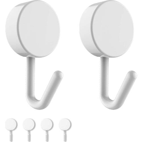 Small Adhesive Wall Hooks 6 Pack Damage-Free Hanging Wall Hooks Towel Hooks Coat Hooks Key Hooks for Home, Kitchen