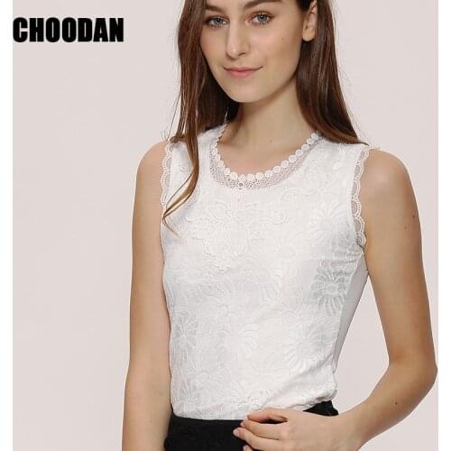 White/Black Lace Tank Tops Women Shirt Summer 2017 NEW S-5XL Fitness Clothing Sleeveless Embroidered Lace Blouse Shirt Female