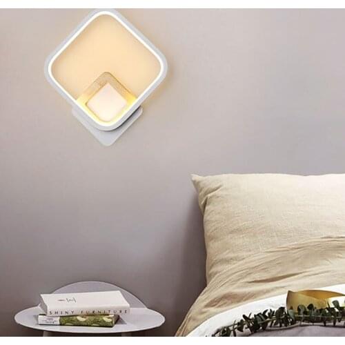 Minimalist Luster White Square LED Wall Lamp for Bedroom Living Room Restaurant Kitchen Bathroom Entrance Hall Corridor Indoor