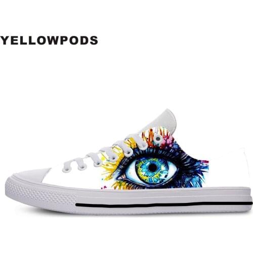 New Canvas Men Casual Shoes Mens/Womens 3D Printing Color Oil Painting Blue Eye Funny Lightweight Canvas Off White Shoes Man