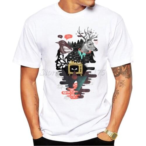 New Arrivals 2019 Mens Fashion Abstract Animals Printed T Shirt Cool Summer Tops High Quality Casual Tee