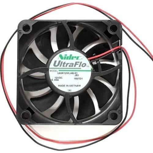 Original Nidec U60R12MLAB-51 DC 12V 0.05A 60*60*15MM 6CM 2 Lines Cooling Fan