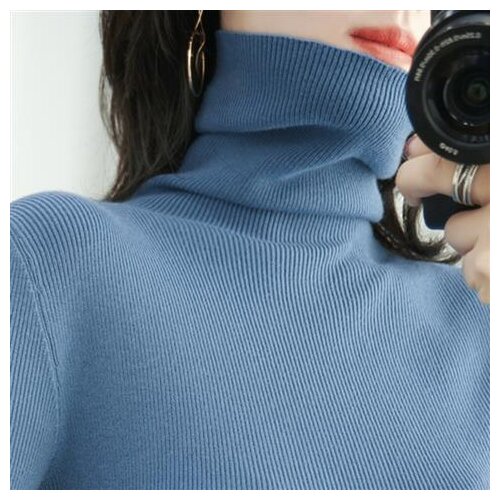 Autumn / Winter 2020 High Neck Sweater Womens Pullover Slim And Wear With Long Sleeve Slim Knit Bottoming Top Inside