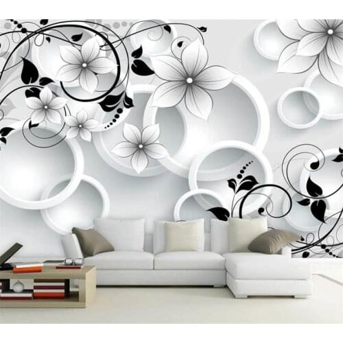 Custom wallpaper 3D stereo mural living room bedroom circle five petal flower TV background wall paper Papel de parede 3d обои