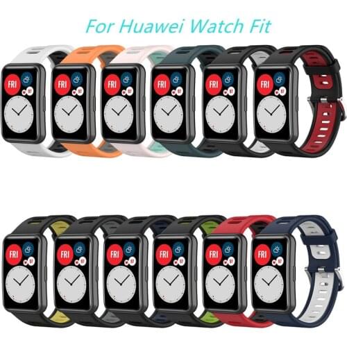 Double Color New Silicone Band For Huawei Watch Fit Strap Watchband accessorie Bracelet For huawei fit smart watch strap replace