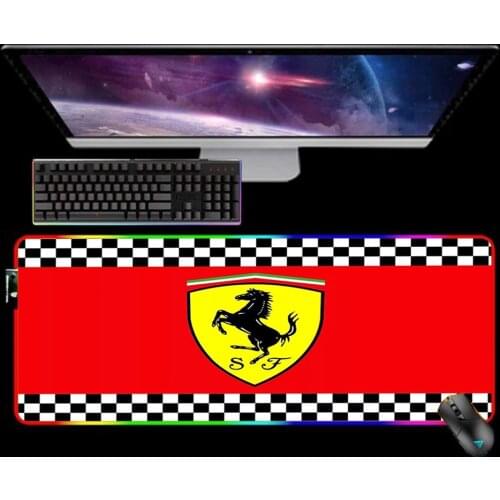 RGB Ferrari 90X30 Mouse Pad XL Mousepad Keyboard Mat LED Mause Pad Rubber No-slip with Backlit Tapis De Souris Alfombrilla Raton