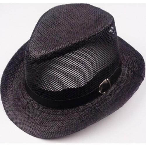 Summer Sunhat New Mens and Womens Sunshade Straw Jazz Hats Lady Net Hollow Cool Breathable Sun Protection Beach Visor Cap H154