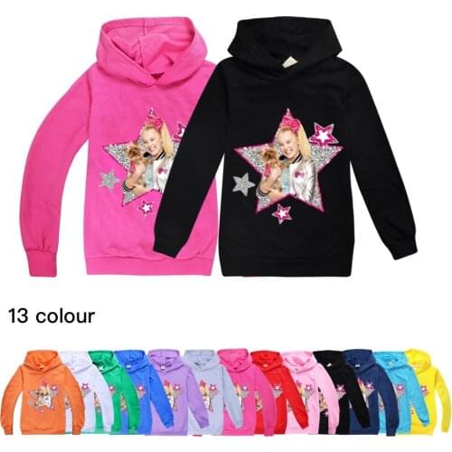 JOJO Siwa Girl Hoodie Jacket Sweatshirt Autumn and winter children clothing boys and girls padded non-pull fleece hooded sweater