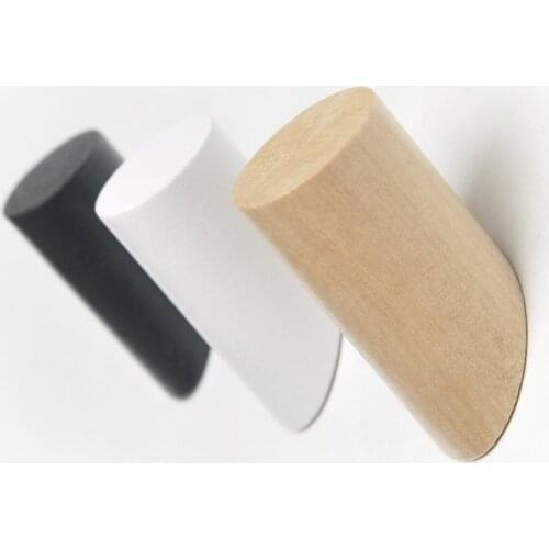 Natural Wood Clothes Hanger Wall Mounted Coat Hooks Decorative Key Holder Hat Scarf Handbag Storage Hanger Bathroom Rack