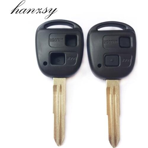 2 Buttons Remote key Fob Cover For toyota camry Yaris Corolla Prado Tarago Replacement With Button rubber pad Car key shell Case