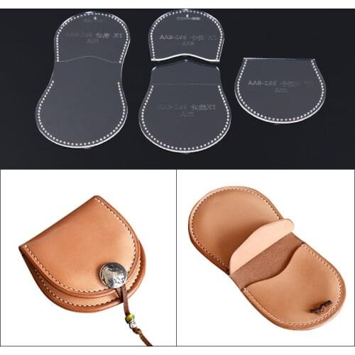 1 Set coin purse Acrylic Leather Templates Sewing Pattern 8.5*9.5*2