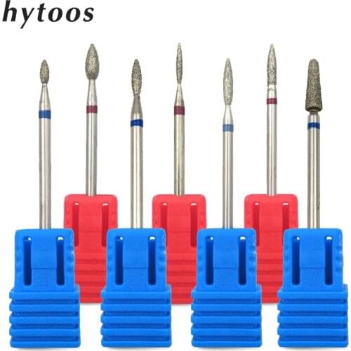 HYTOOS 1 Pcs Diamond Nail Drill Bit 3/32" Rotary Burr Cuticle Clean Manicure Cutters Drill Accessories Nail Mills Tool