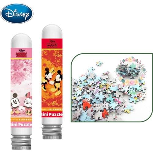 Disney 150pcs Cartoon Mini test tube Puzzle Mickey Minnie Cute puzzle mini puzzle children decompression toy