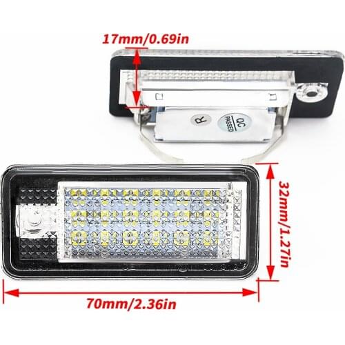 18 LED 6000K License Number Plate Light Lamp For Audi A3 S3 A4 S4 B6 B7 A6 S6 A8 Q7 NO Canbus Error