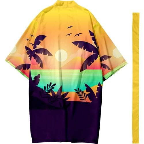 2021 Sunset by the seaside coconut tree 3D Print Harajuku Cosplay Women/Men Fashion Summer Casual Lengthen Streetwear Clothes