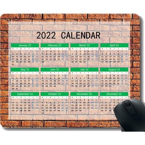 2022 Mouse pad Calendar,Wall Texture Bricks Light Personalized Mouse Pad