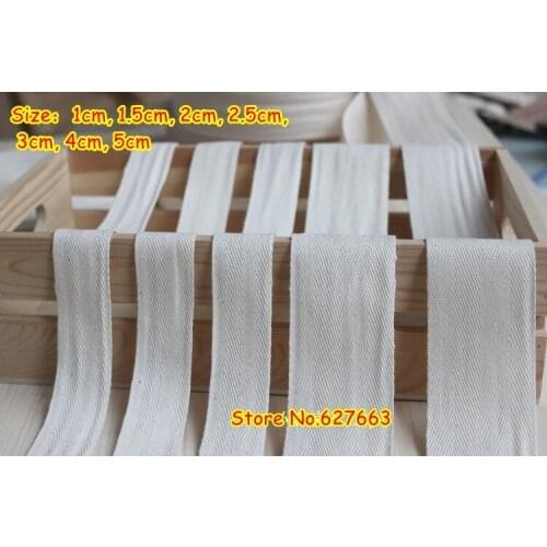 30mm Natural color twill cotton tape,Cotton webbing,Bias binding tape ,50m/roll