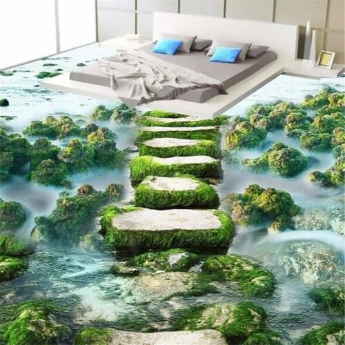 Beibehang bathroom Custom 3D floor mural wallpaper wear non-slip waterproof thickened self-adhesive PVC photo Wallpaper color