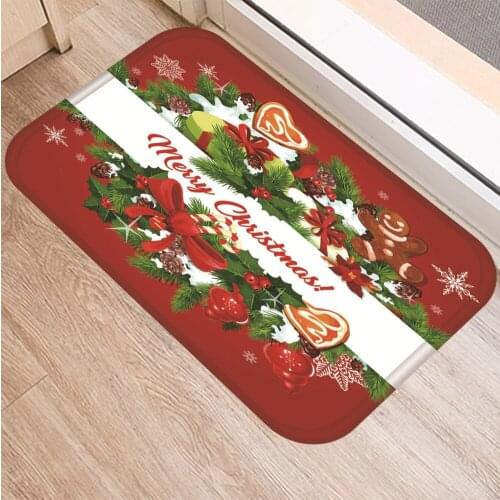 40x60cm Christmas Diy Print Floor Mat Bathroom Ground Mat Slip Door Bath Pad Rug Living Room Kitchen Carpet Home Decor