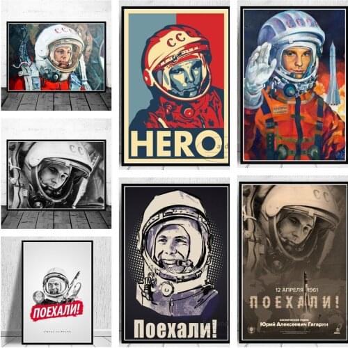 5D DIY Space Hero Yuri Gagarin Character Poster Diamond Embroidery Mural Diamond Digital Painting Decoration Home Decoration