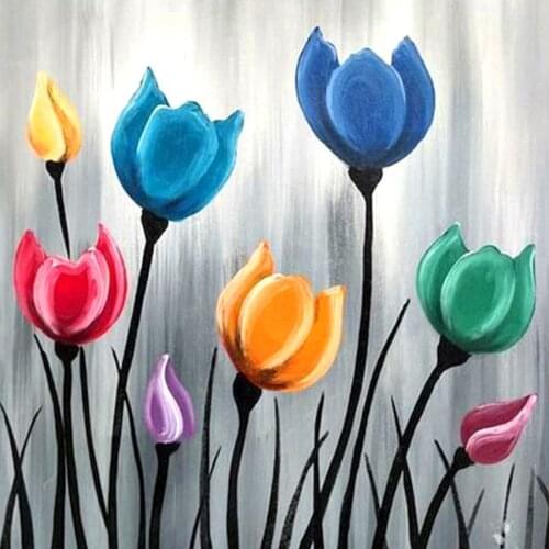 Full Drill Diamond Painting "Colored flower" DIY Picture Of Rhinestone 5D Diamond Embroidery Cross Stitch Decor