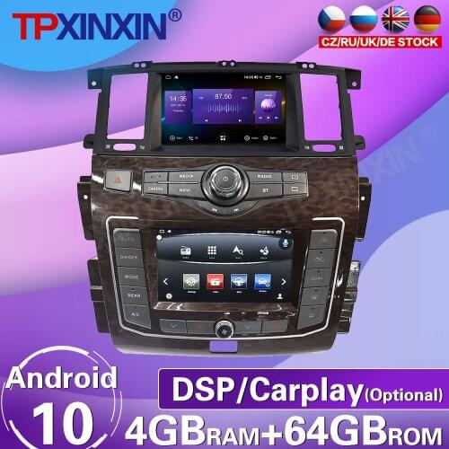 64G For Nissan Patrol Y62 For Infiniti QX56 2010-2020 Android 10 Dual Screen Car Radio Multimedia Player GPS Navigation Carplay