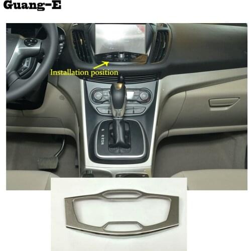 Car Middle Console Temperature Air-Condition Panel Volume Navigation Switch Trim Frame For Ford Kuga Escape 2013 2014 2015 2016