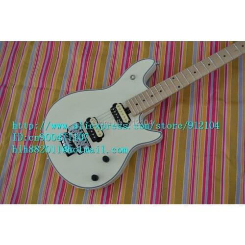 Free shipping new Big John electric guitar with mahogany body yellow and black pickup in white F-1181