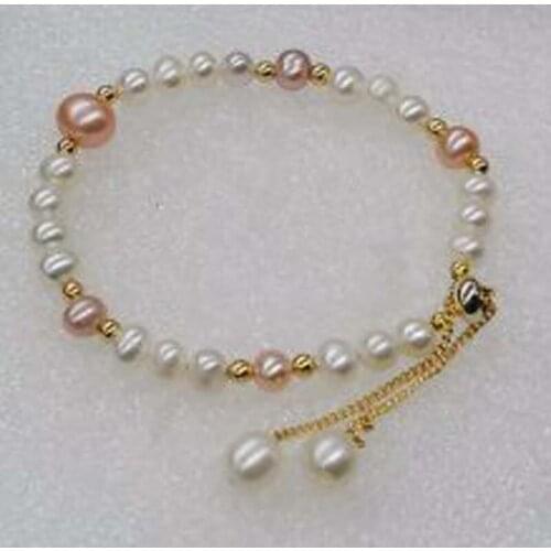 Adjust length freshwater pearl bracelet