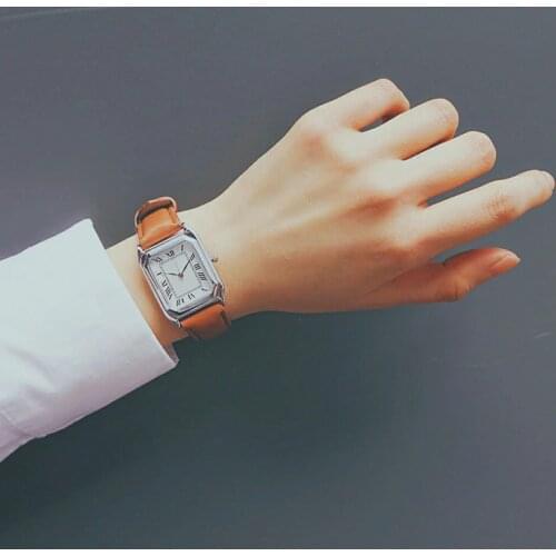 Roma Scale Retro Style Women Watches Rectangle Dial Fashion Casual Female Quartz Wristwatches Drop Shipping Simple Leather Clock