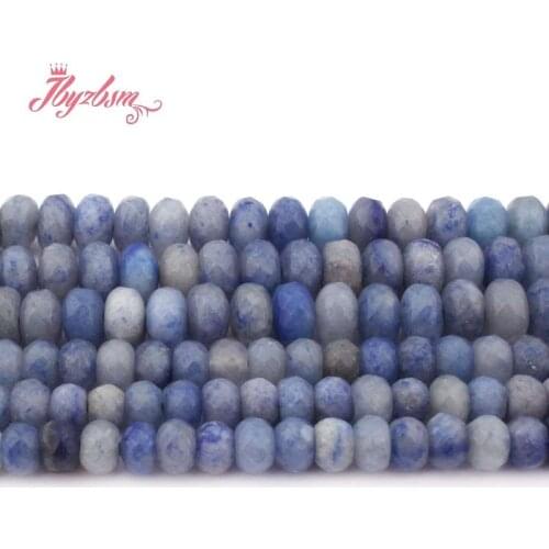3x6 4x8mm Faceted Blue Aventurine Stone Rondelle Spacer Loose Bead for DIY Bracelet Necklace Jewelry Making 15"Free Shipping