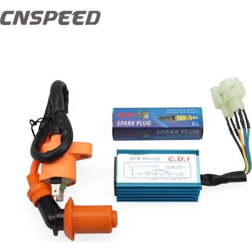 Motorcycle Racing Ignition Coil With AC CDI With Spark Plug fit for GY6 49cc 50cc 125cc 150cc With Spark Plug YC101757