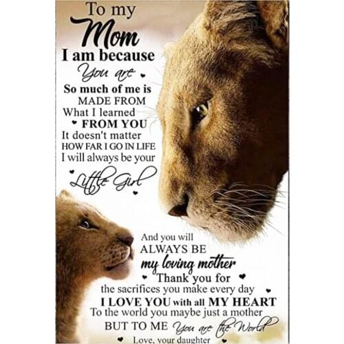 Kexinzu 5D DIY Full Square Round Diamond Painting Cross Stitch Lion daughter 3d Mosaic Diamant Embroidery Room Gift For Mom