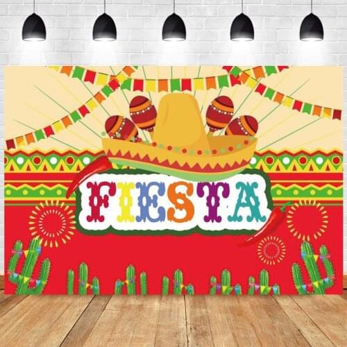 Mexican Fiesta Photo Backdrop Happy Party Hat Photography Background Celebration Festival Colorful Studio Prop Decoration