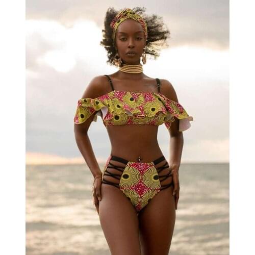 Fashion HD Printing Factory Direct American Sexy Hollow-Out Positioning Printing 2&3 Pieces sets Bathing Suit Wholesale Sales 74