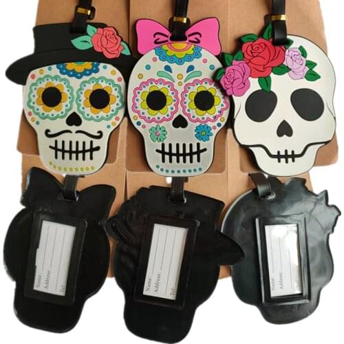 11*7.5cm PU Leather Luggage Tags World Map Printed Travel Suitcase Tag Name Address Boarding Pass Label Bag Parts Accessories