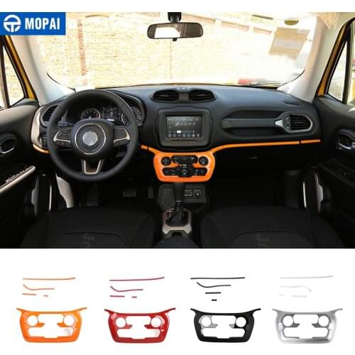 MOPAI Car Interioer Dashboard Air Conditioning Panel Decoration Cover Stickers for Jeep Renegade 2018 Up Car Accessories Styling