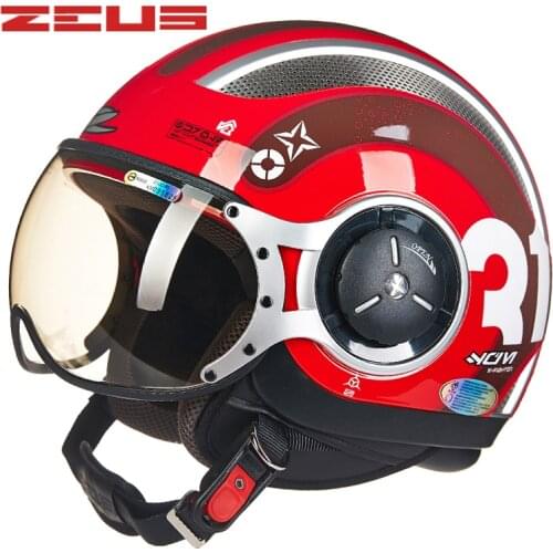 TAIWEN ZEUS Motorcycle Helmets Motocross Jet retro 3/4 half helmet DOT approved 218C Capacete Casco Motorbike helmet