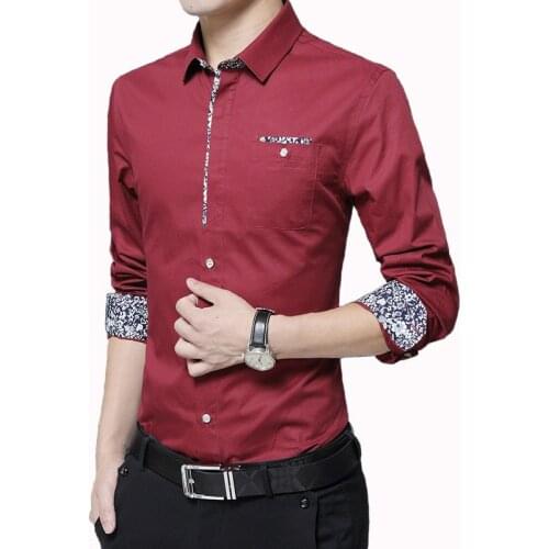 Men Shirts New Arrivals Slim Fit Male Shirt Solid Long Sleeve British Style Cotton Mens Shirt White Shirt Men Long Sleeve Bus