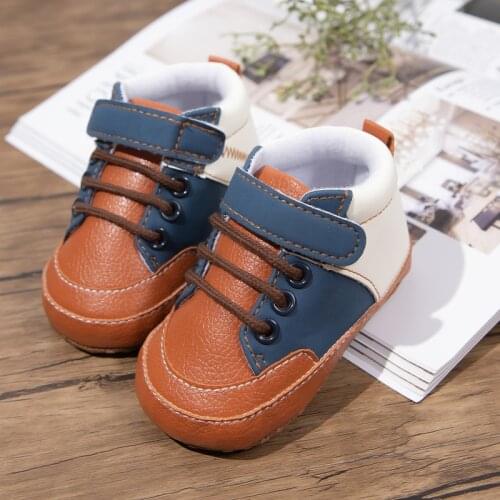 New PU Baby Shoes Baby Boy Girl Shoes Toddler High Gang Anti-slip First Walkers Infant Moccasins Newborn Crib Shoes