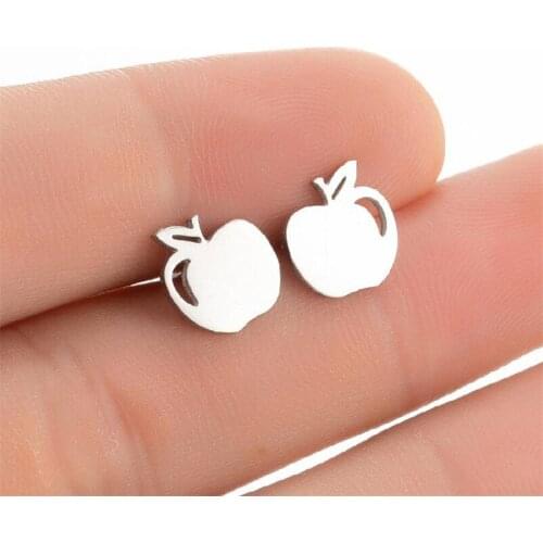 New Stainless Steel Creative Design Personalized Earrings Apple Cherry Bear Paw Halloween Earrings Suitable for Womens Earrings