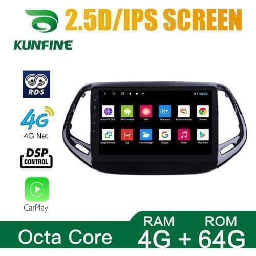 Octa 10.0 1024*600 Android Core Car DVD GPS Navigation Player Deckless Car Stereo for Jeep Compass 2017-2018 Headunit Radio wifi