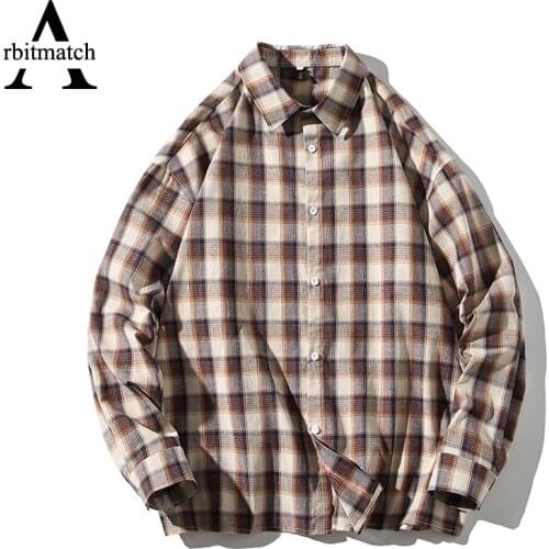 Arbitmatch Autumn Five Colors Long Sleeve Dress Shirts Men Harajuku Button Down Shirt Streetwear Hip Hop Fashion Casual Tops