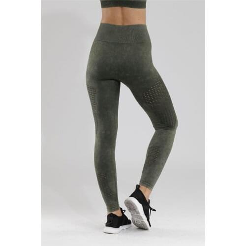 Hollow Jacquard Sand Washing Old Technology Nine Pants Fitness Hip Pants