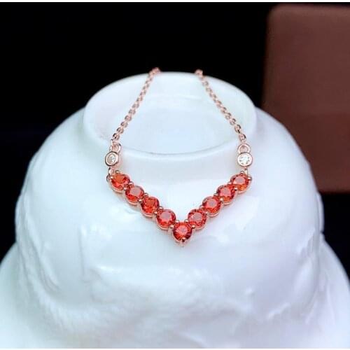 Latest design, natural garnet necklace, 925 silver, cheap, two colors, new store specials